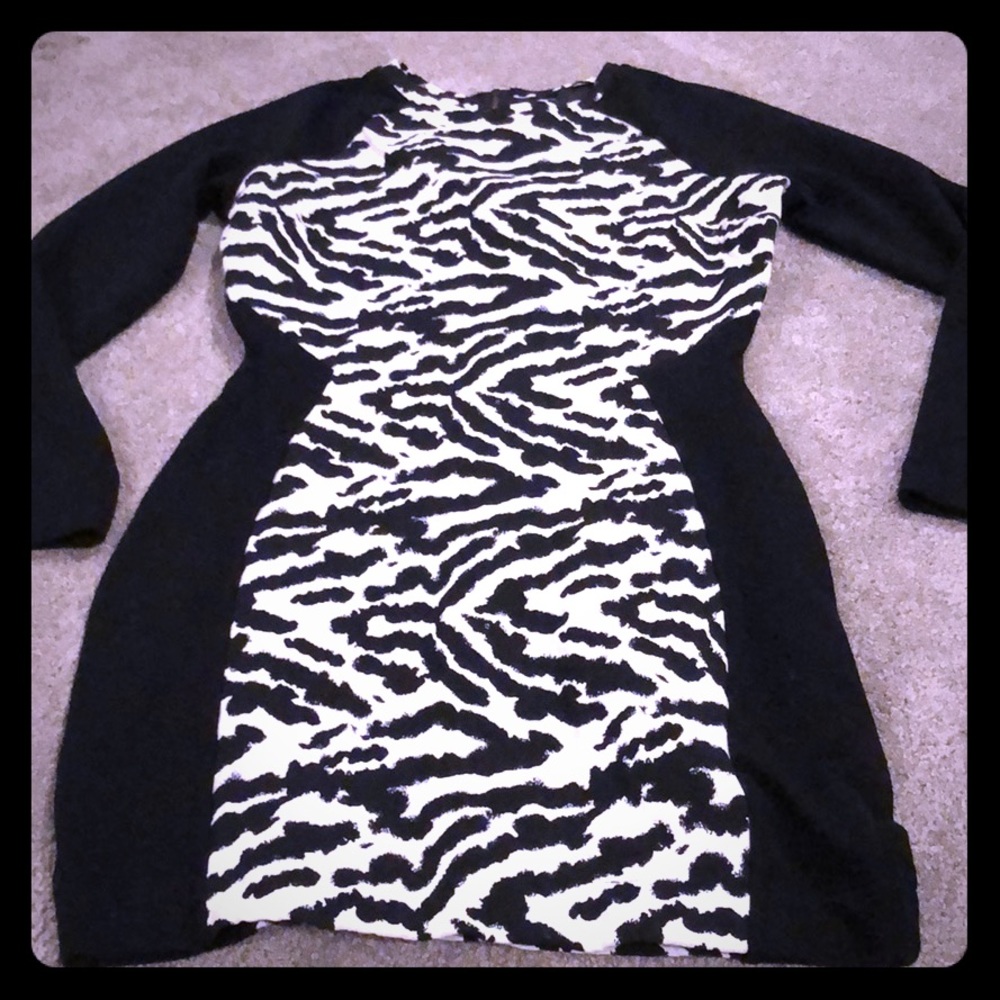 Animal print long sleeve dress